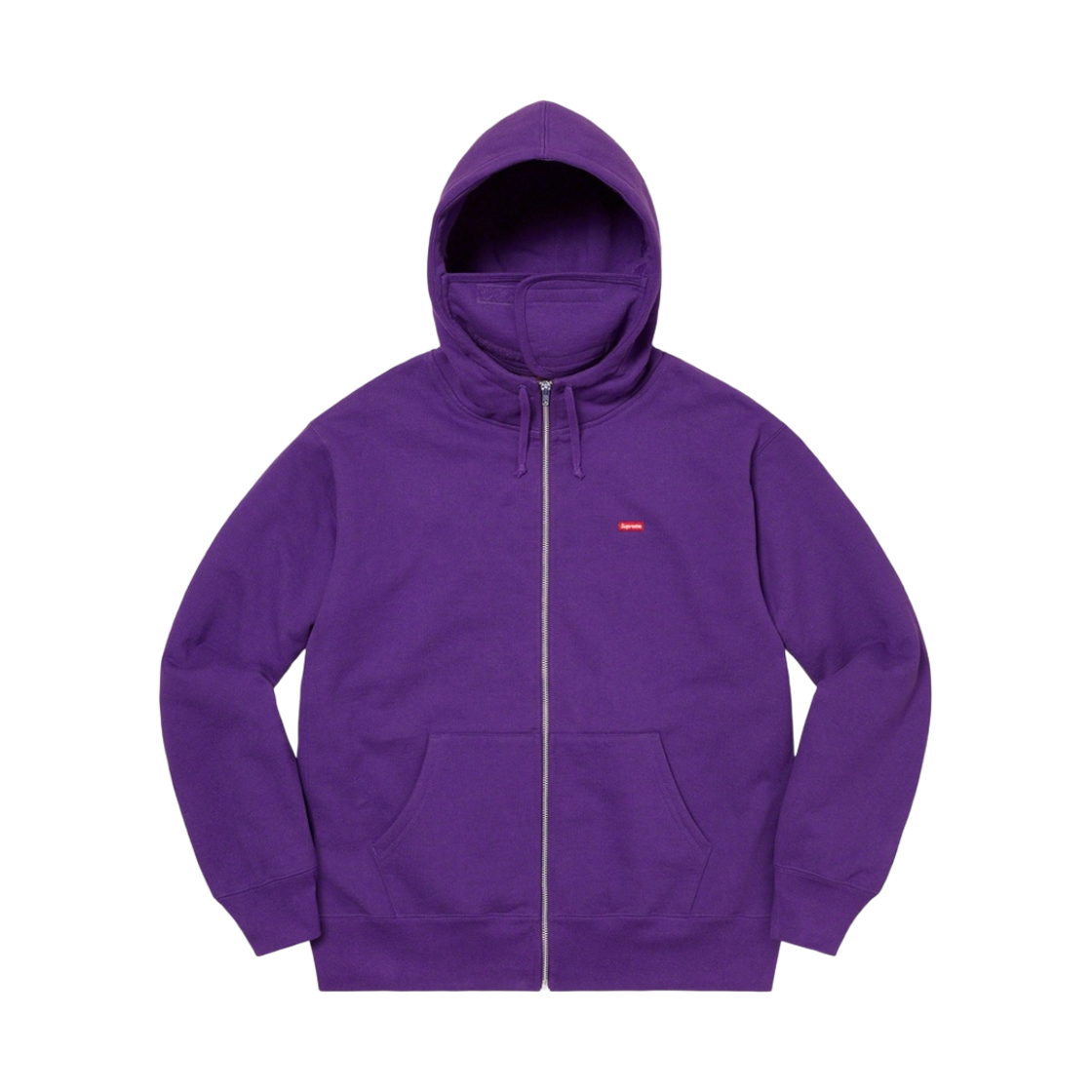 슈프림 스몰 박스 페이스마스크 집업 후드 스웨트셔츠 퍼플 - 20FW