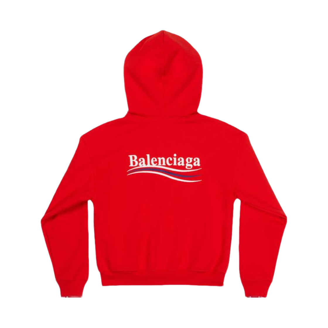 (W) 발렌시아가 폴리티컬 캠페인 슈렁크 집업 후드 스몰 핏 레드((W) Balenciaga Political Campaign Shrunk Zip-Up Hoodie Small Fit Red) - 2