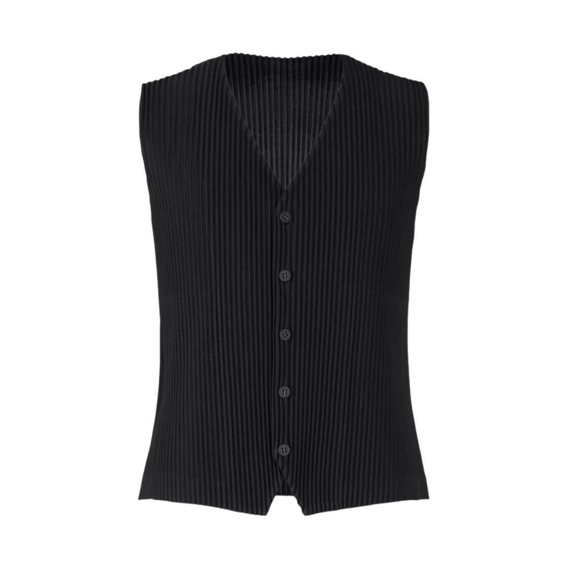 JE411-15 Homme Plisse Issey Miyake Basics Front Opening Vest Black