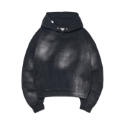NOMANUAL Stain Washed Hoodie Washed Black