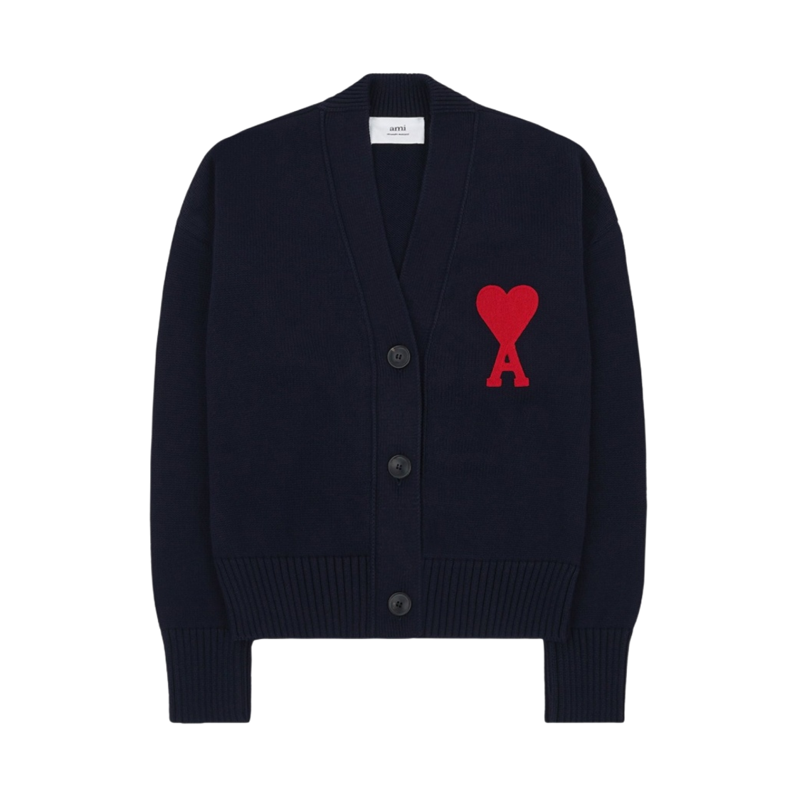 (W) 아미 빅 하트 로고 오버사이즈 가디건 네이비 마린 - 21FW((W) AMI de Coeur Oversize Cardigan Navy Marine - 21FW) - 1