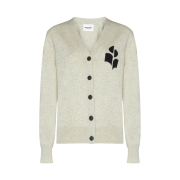 (W) Isabel Marant Karin Cotton Cardigan Light Grey