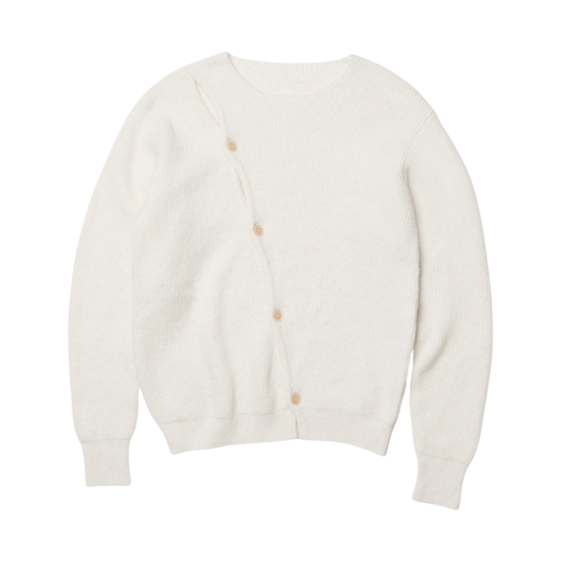 자크뮈스 르 가디건 포 어시메트릭 가디건 화이트(Jacquemus Le Cardigan Pau Asymmetric Cardigan White) - 1