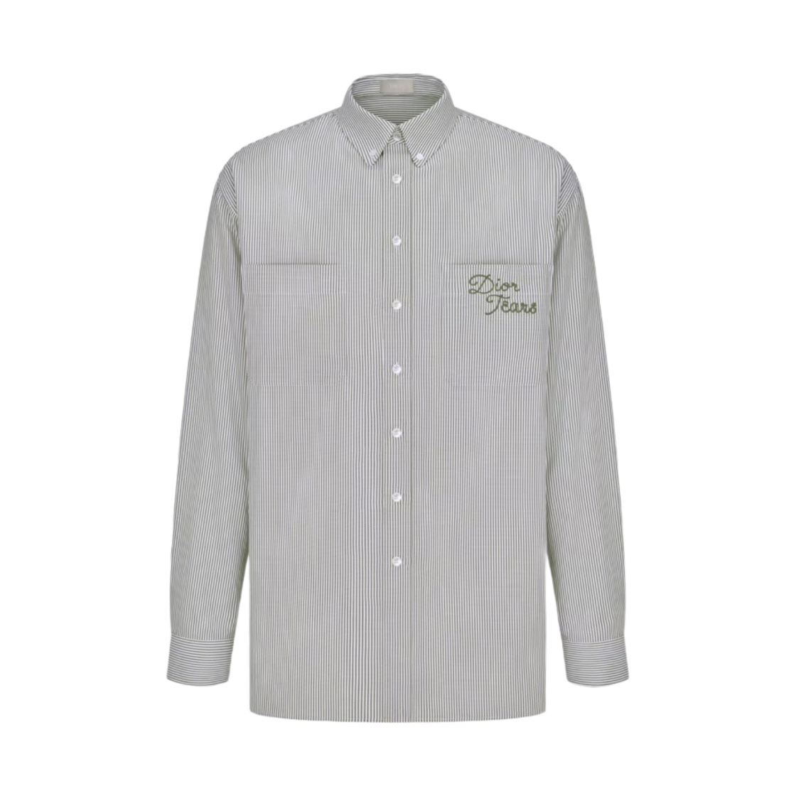 디올 x 데님 티어스 디올 티어스 코튼 옥스포드 셔츠 그레이 스트라이프(Dior x Denim Tears Dior Tears Cotton Oxford Shirt Gray Striped) - 1