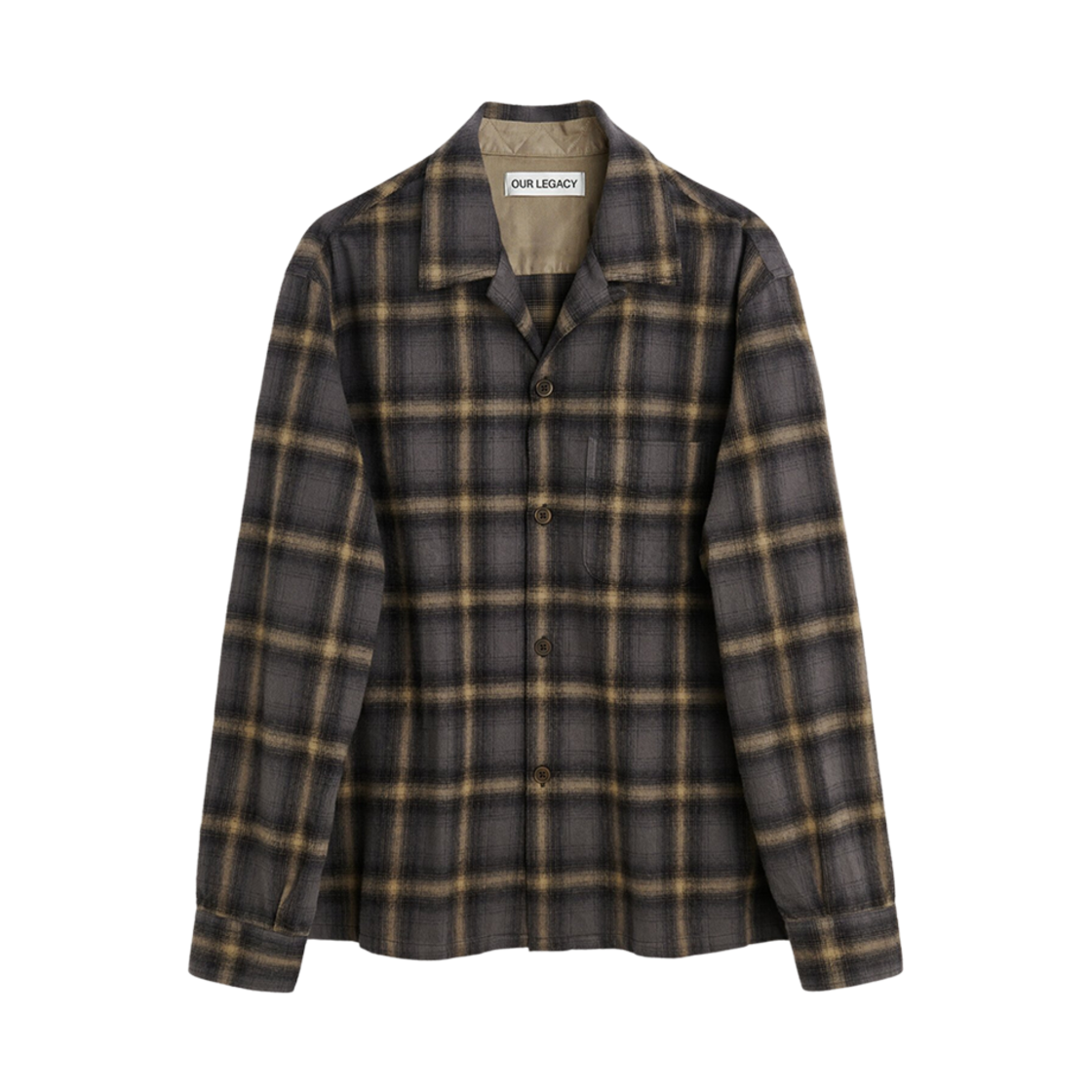 M4242HDG Our Legacy Heusen Shirt Oyster Check Hairy Flannel