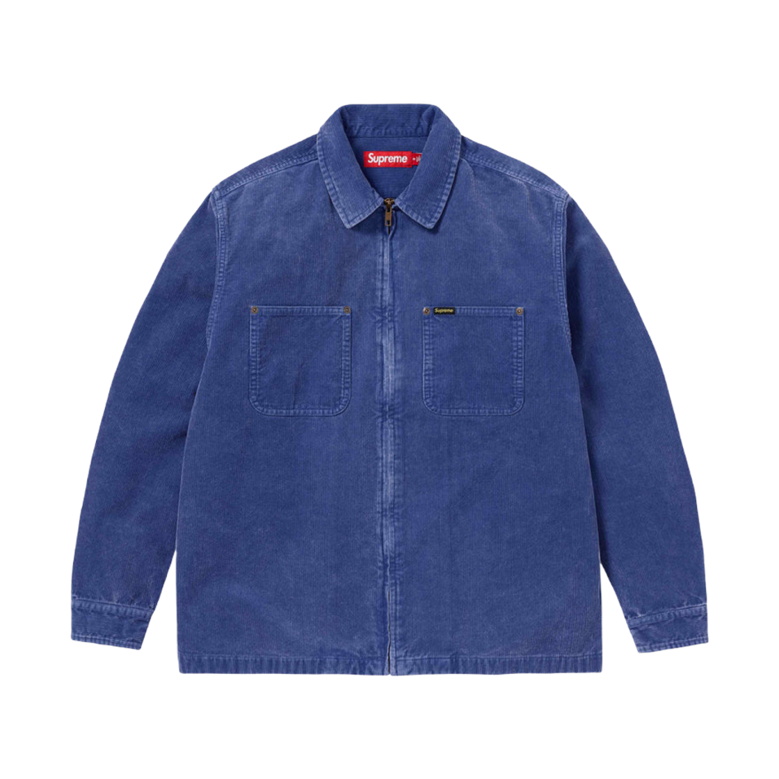 슈프림 워시드 코듀로이 집업 셔츠 블루 - 24SS(Supreme Washed Corduroy Zip Up Shirt Blue - 24SS)
