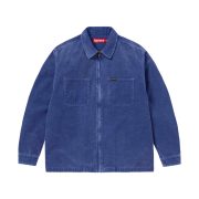 Supreme Washed Corduroy Zip Up Shirt Blue - 24SS