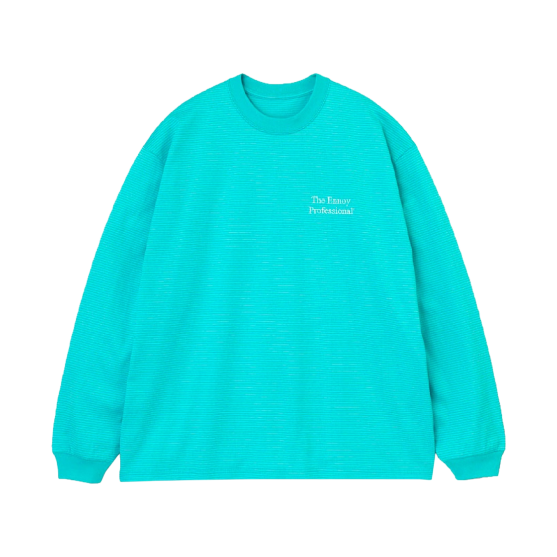 - Ennoy LS Border T-Shirt Mint Blue White