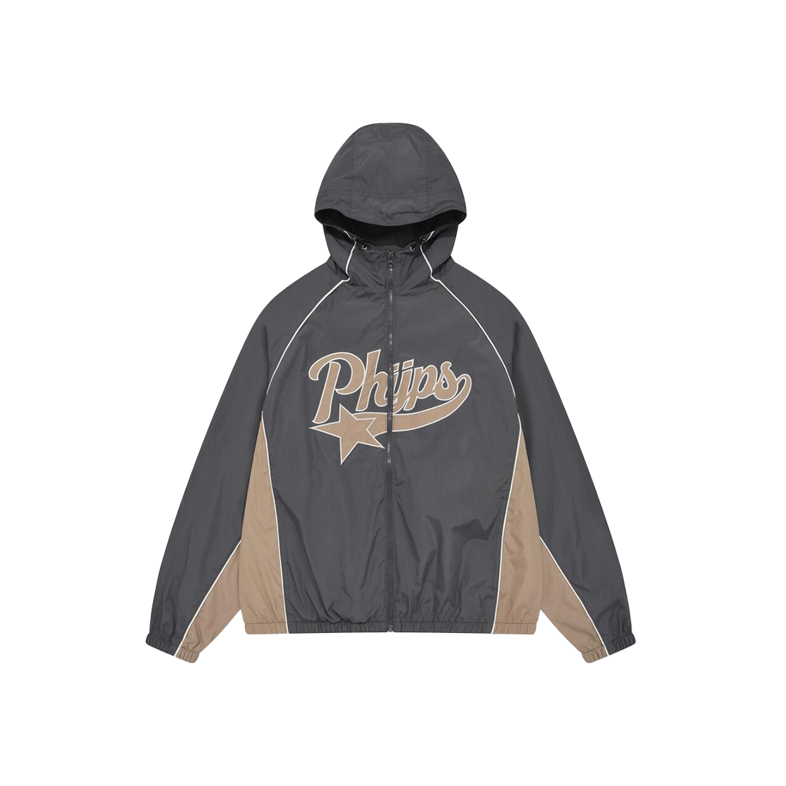 피지컬 디파트먼트 파이핑 스타테일 후드 트랙자켓 차콜(Phyps Dept Piping Star Tail Hooded Track Jacket Charcoal)