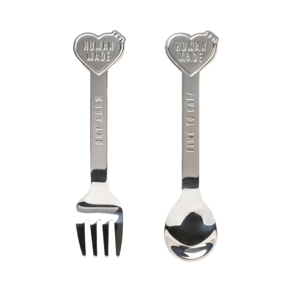 HM27GD128 Human Made Heart Spoon & Fork Set Silver