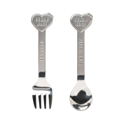 Human Made Heart Spoon & Fork Set Silver