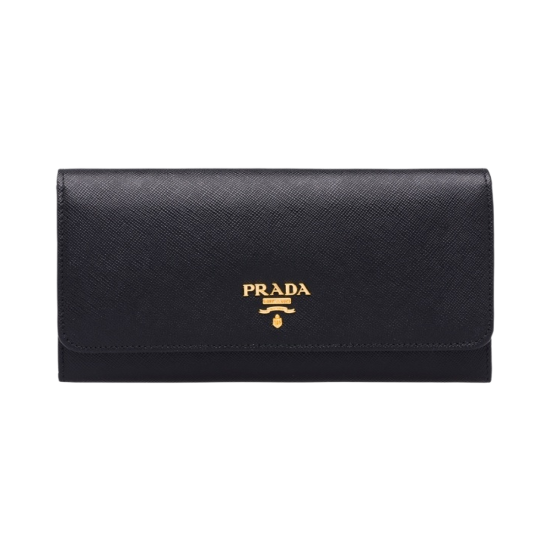 프라다 사피아노 메탈 로고 장지갑 블랙(Prada Saffiano Metal Logo Wallet Black)