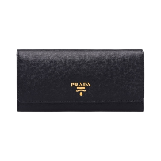 1MH132-QWA-F0002 Prada Saffiano Metal Logo Wallet Black