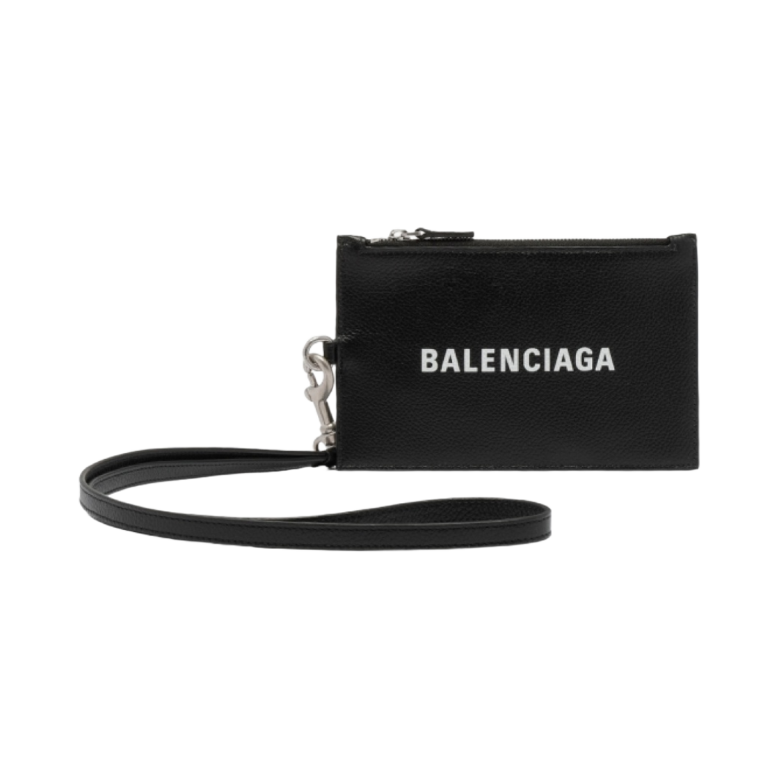 6160151IZI31090 Balenciaga Strap Zipped Card Holder Black
