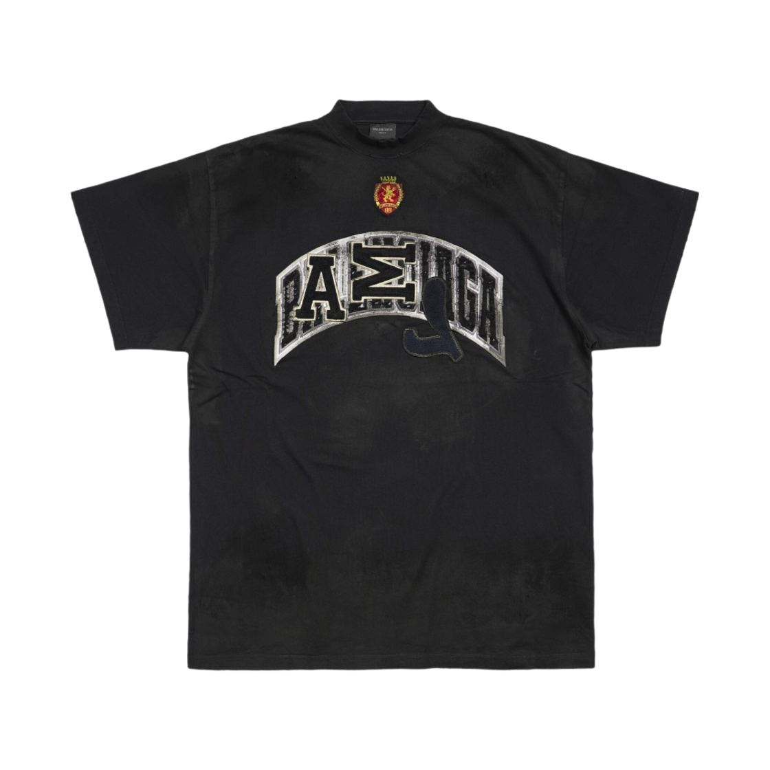 739028TOVN21055 Balenciaga Skater T-Shirt Oversized Black Faded