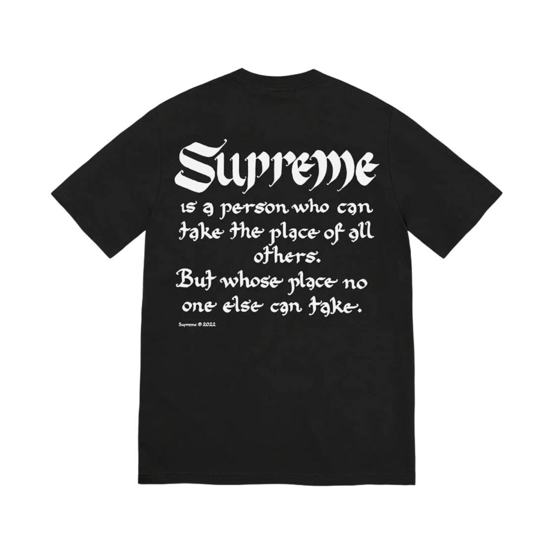 슈프림 펄슨 티셔츠 라이트 블랙 - 22SS