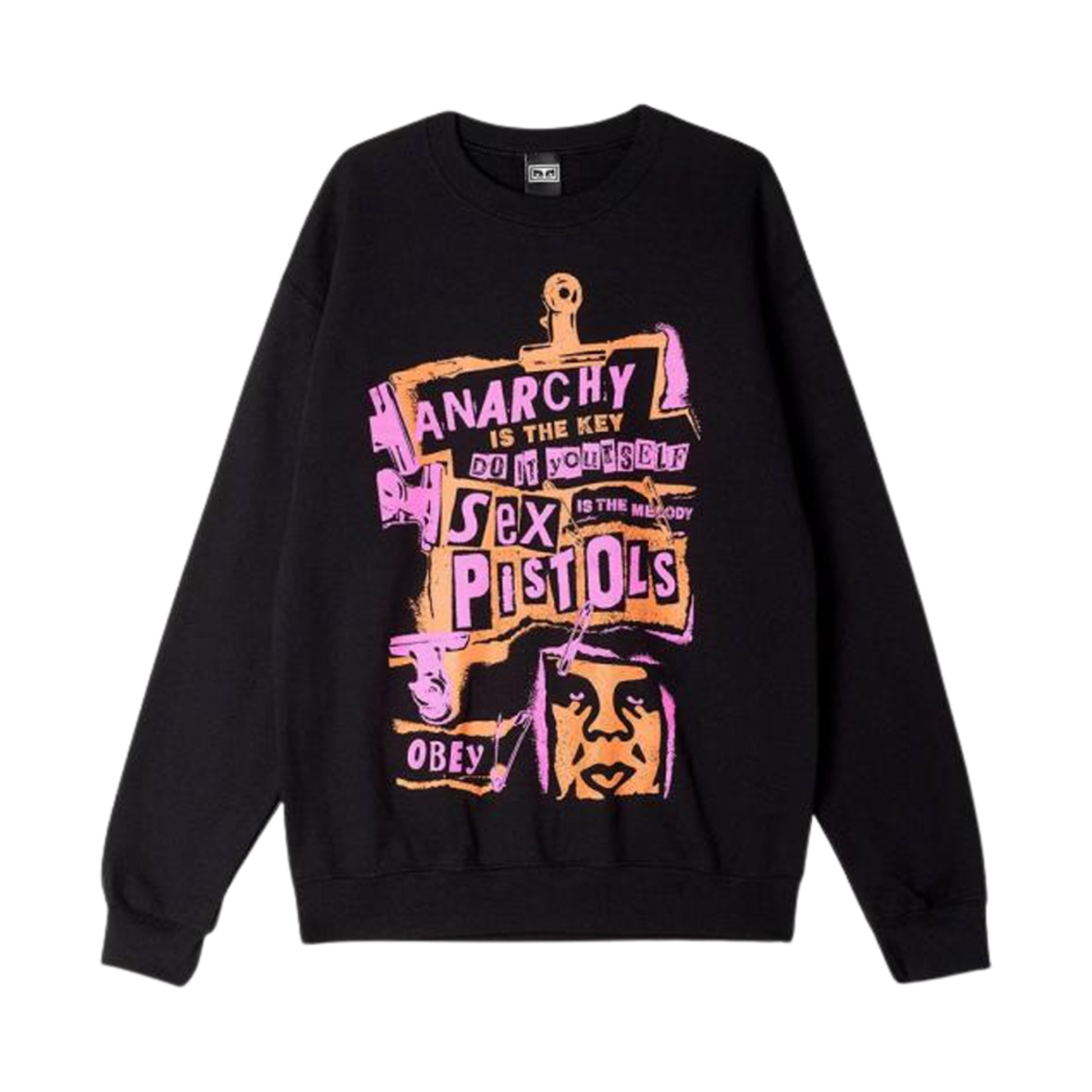 111743379M Obey Anarchy Sweatshirt Black