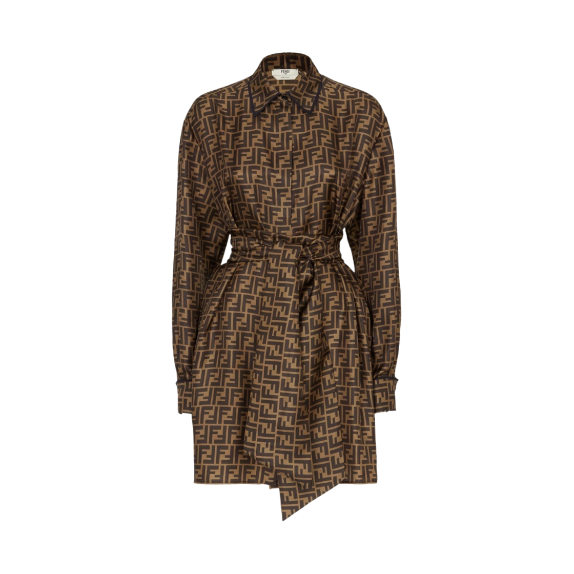 (W) 펜디 트윌 드레스 브라운((W) Fendi Twill Dress Brown) - 1
