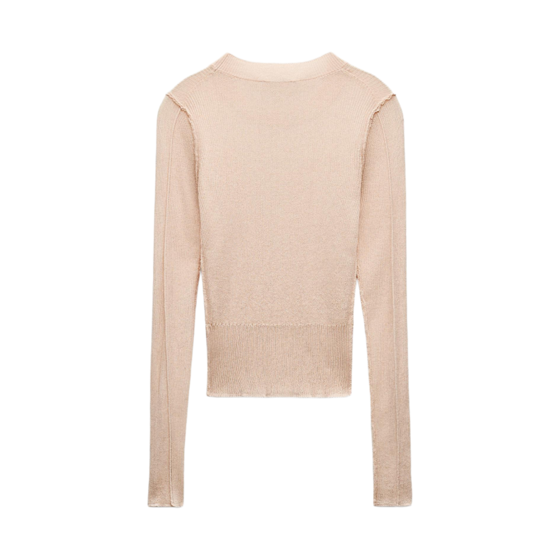 (W) 자라 x 앤드 원더 파인 니트 탑 베이지 핑크((W) Zara x And Wander Fine Knit Top Beige Pink) - 2