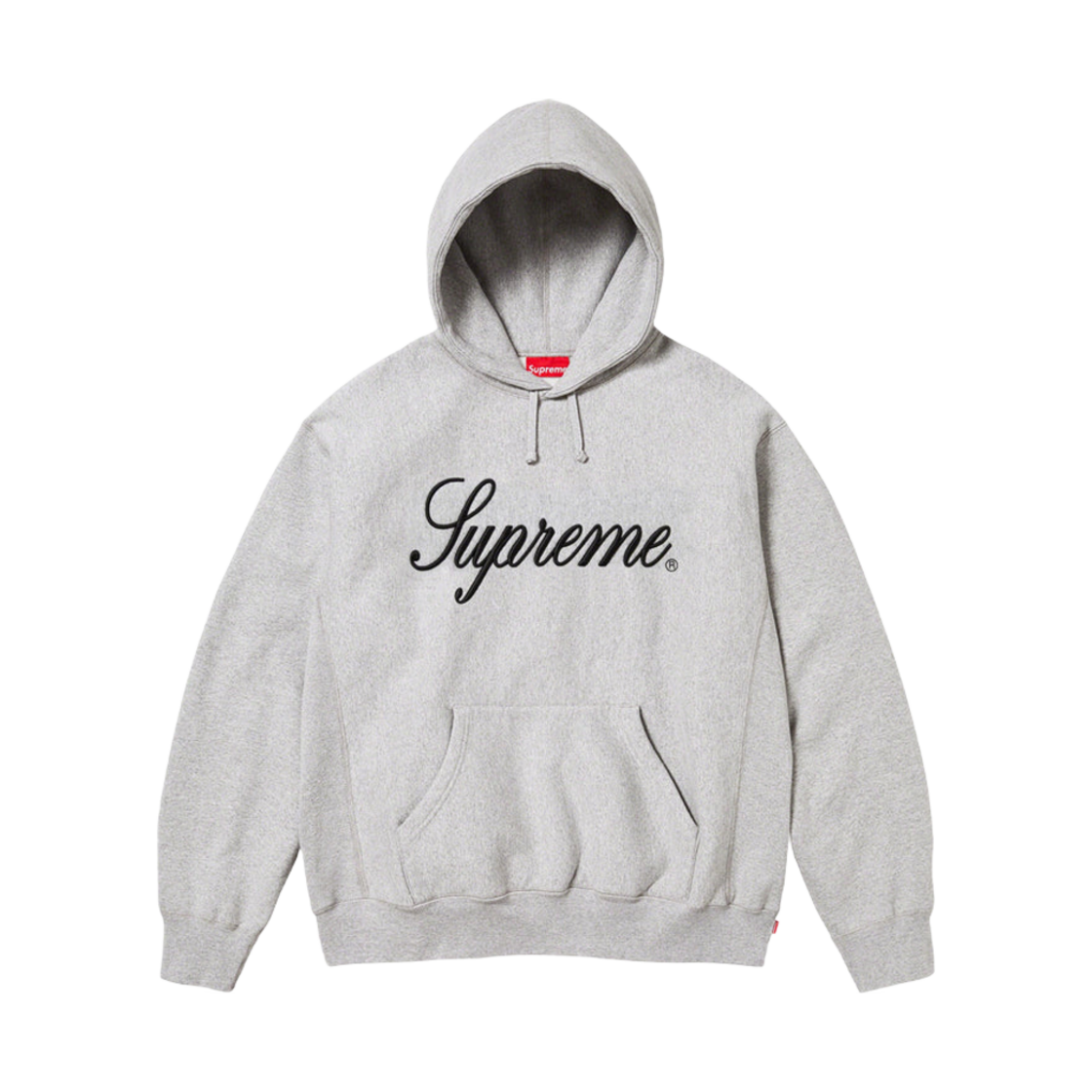 슈프림 레이즈드 스크립트 후드 스웨트셔츠 헤더 그레이 - 23FW