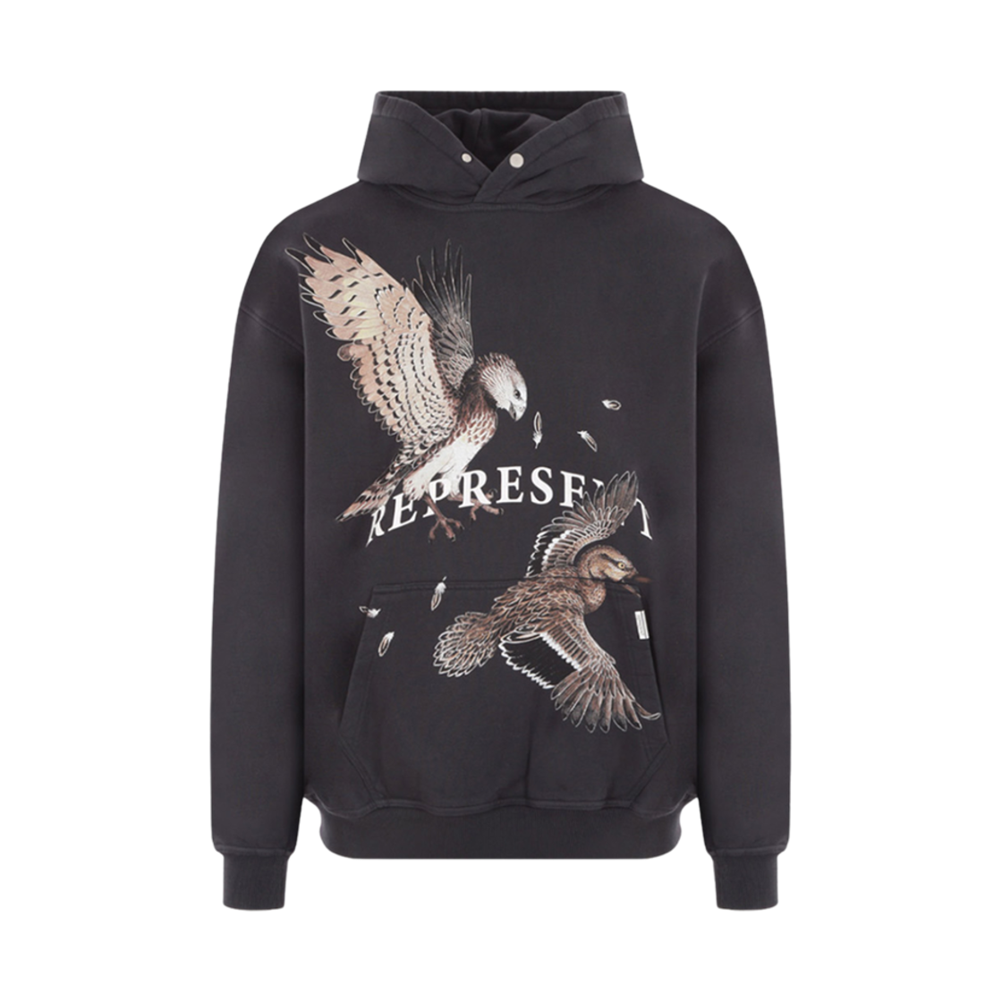 리프레젠트 버즈 오브 프레이 후드 오프 블랙(Represent Birds of Prey Hoodie Off Black)