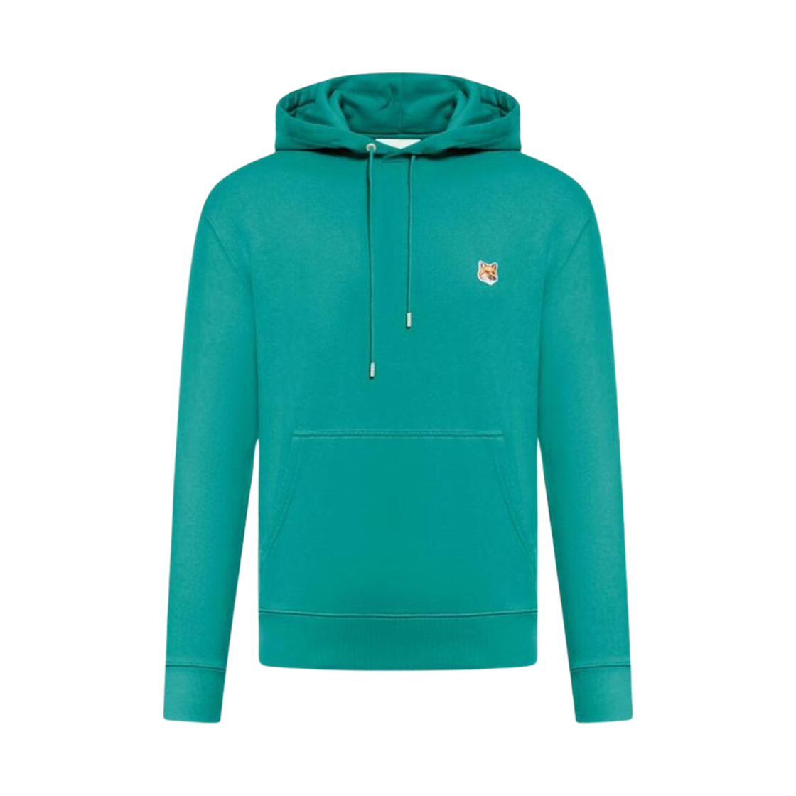 LM00702KM0001-P373 Maison Kitsune Fox Head Patch Regular Hoodie Pine