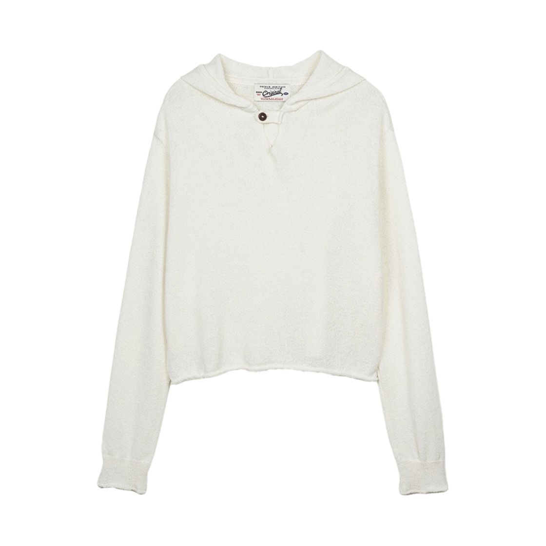 BS5SHD563WH Bensimon One Button Knit Hoodie White