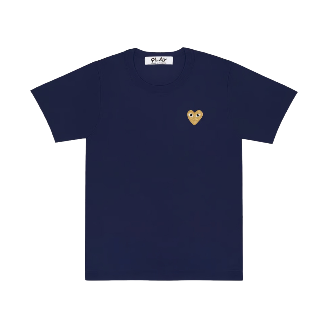 COMME des GARÇONS PLAY Tシャツ 黒×ゴールド コムデギャルソン プレイ(Play) ワンポイントゴールド Heart T