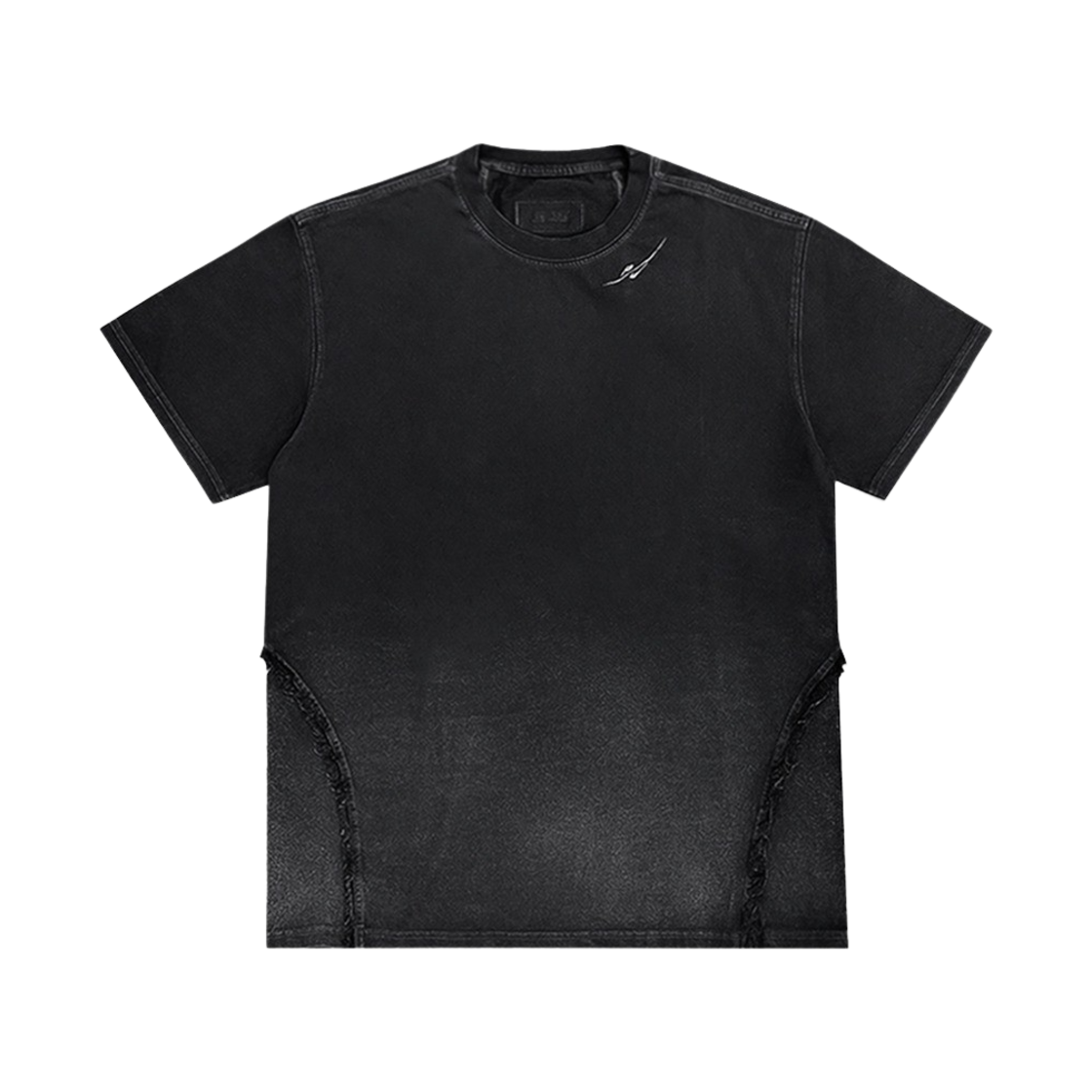 비엘알 디스트로이드 그라데이션 블리치드 숏슬리브 티셔츠 블랙(BLR Destroyed Gradation Bleached Short Sleeve T-Shirt Black)