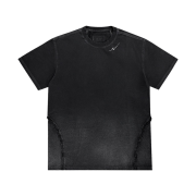 BLR Destroyed Gradation Bleached Short Sleeve T-Shirt Black