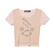Mischief Sheer Mesh Top Light Beige