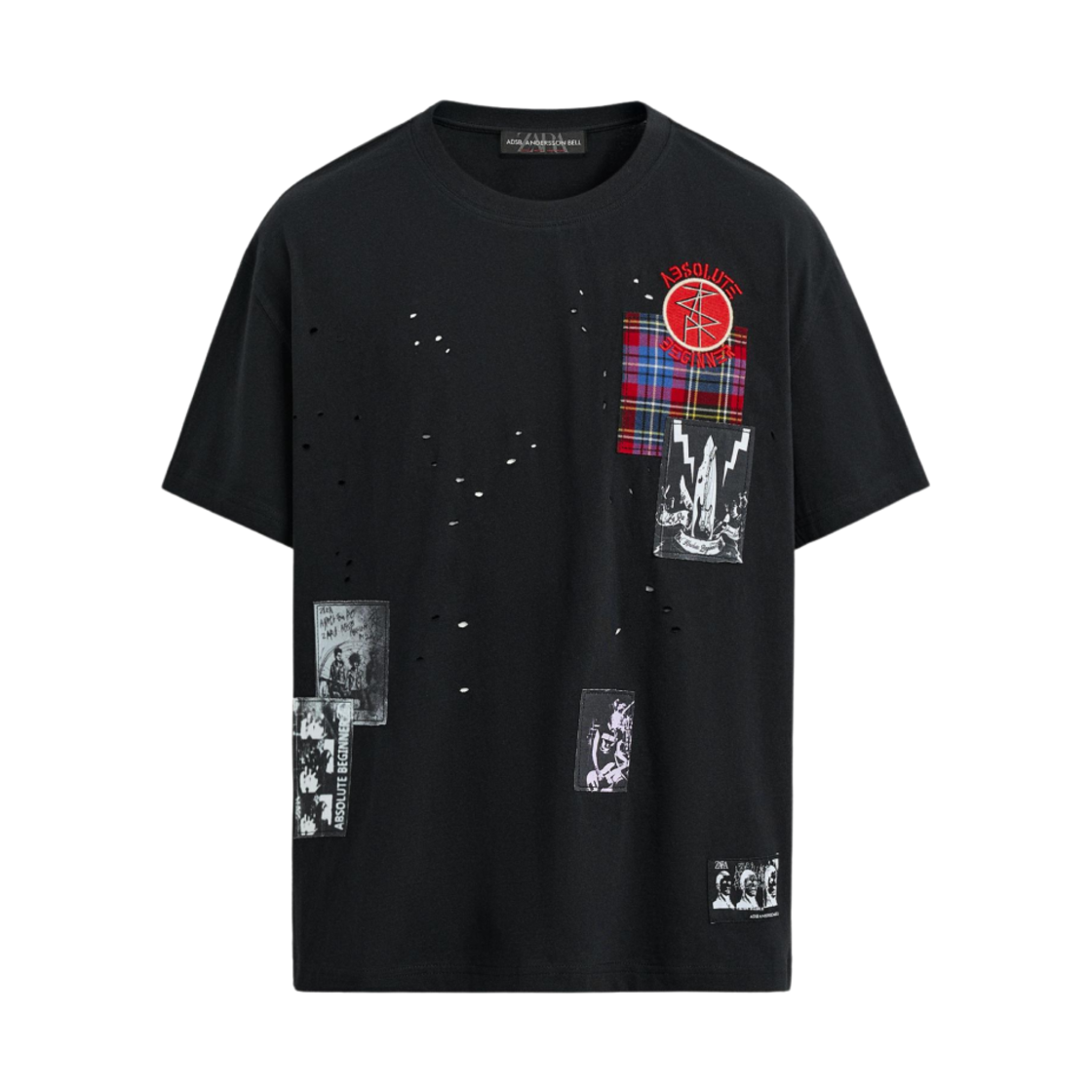 자라 x 앤더슨벨 그래픽 패치 티셔츠 블랙(Zara x Andersson Bell Graphic Patch T-Shirt Black)