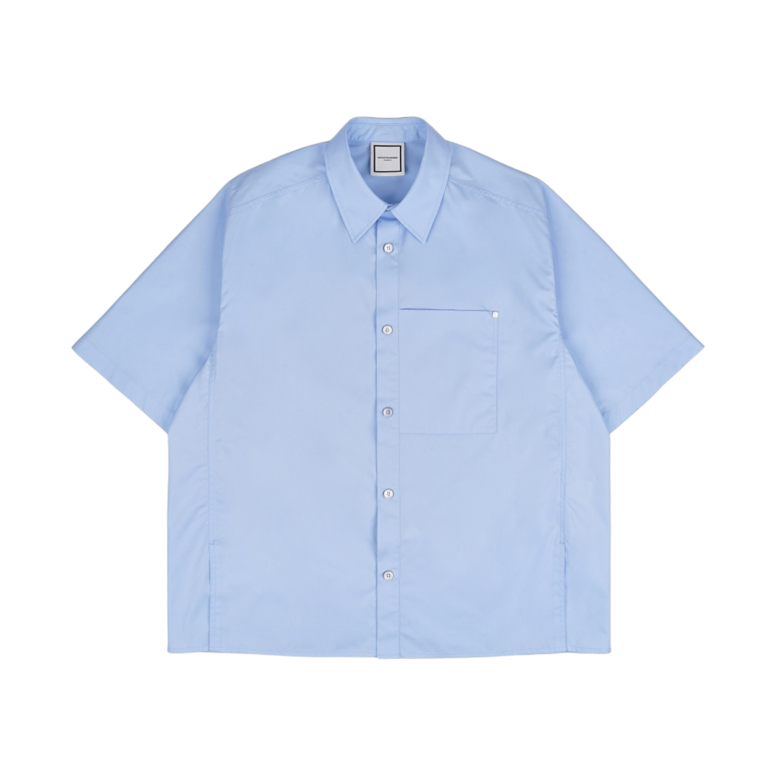 우영미 백로고 숏슬리브 셔츠 블루 - 24SS(Wooyoungmi Back Logo Short Sleeve Shirt Blue - 24SS) - 1