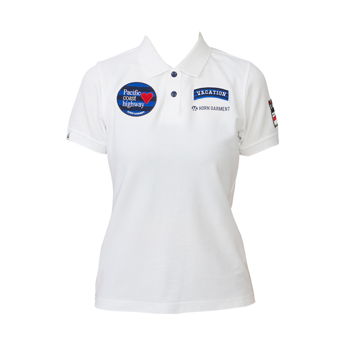 HCW-2A-AP04 (W) Horn Garment Golf Wear Polo T-Shirt White