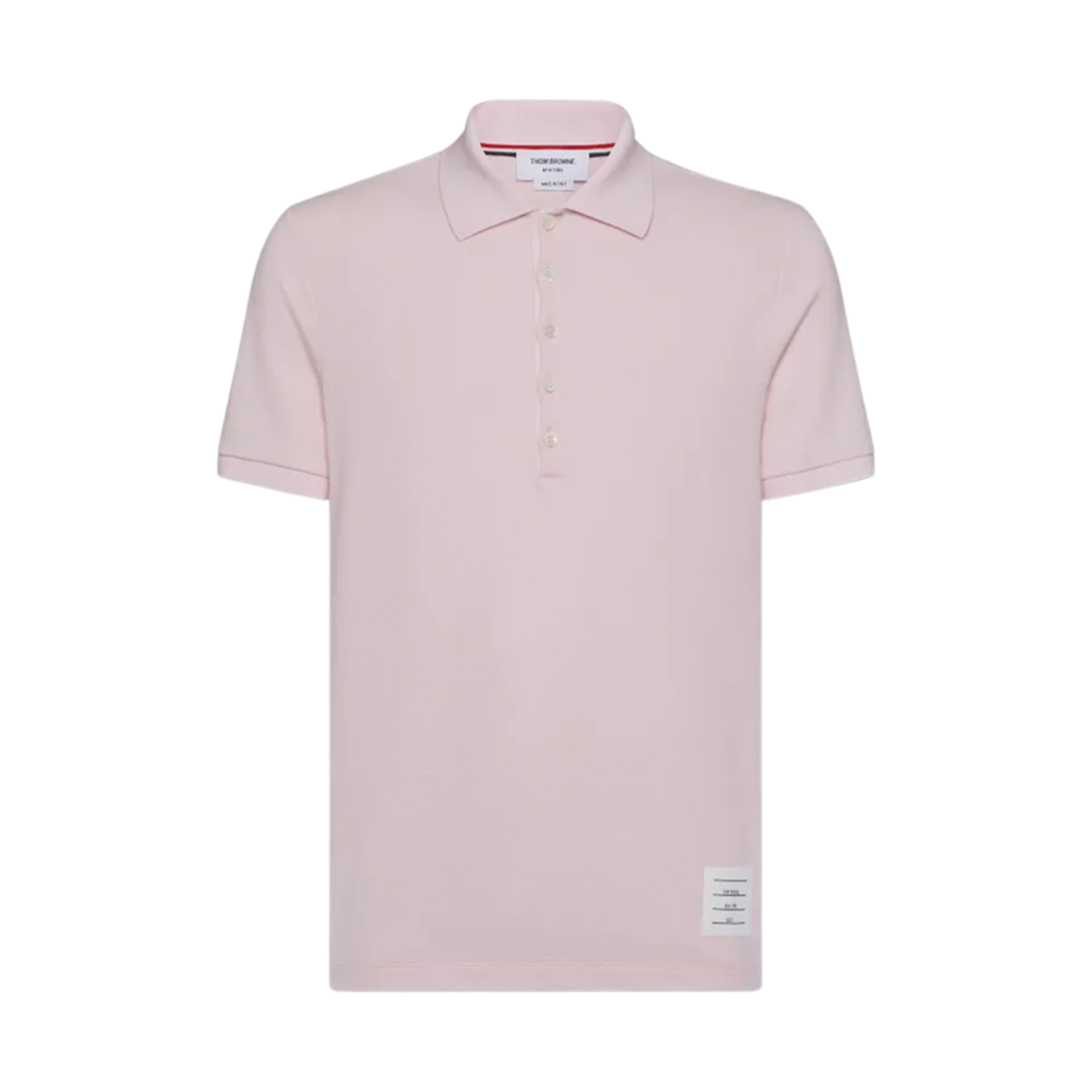 MJP110P-00050-680 Thom Browne Classic Pique 4-Bar Short Sleeve Polo Light Pink
