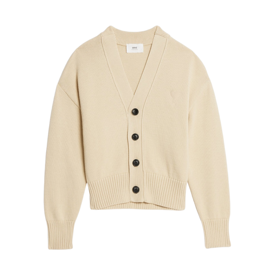 UKC008-016-714 AMI de Coeur Tone-On-Tone Cardigan Vanilla