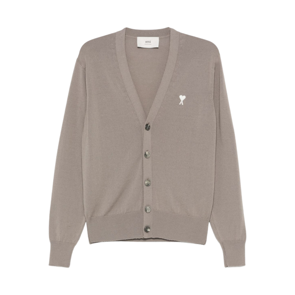 아미 스몰 하트 로고 자수 가디건 애쉬 오프 화이트(AMI de Coeur Embroidery Cardigan Ash Off White)