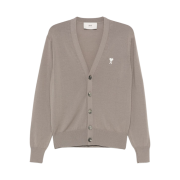 AMI de Coeur Embroidery Cardigan Ash Off White