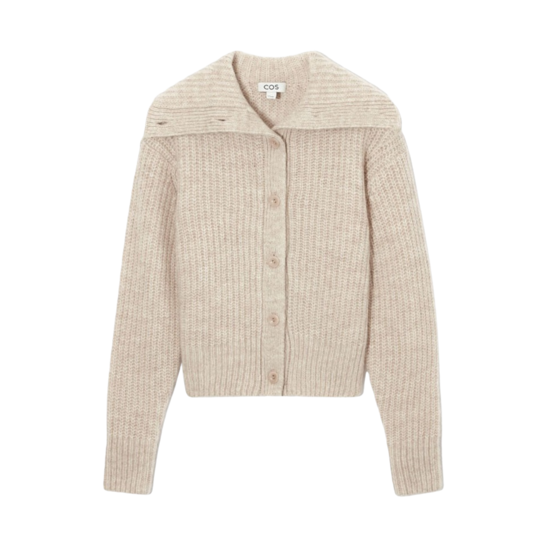 (W) 코스 스프레드 칼라 울 가디건 크림((W) COS Spread-Collar Wool Cardigan Cream)