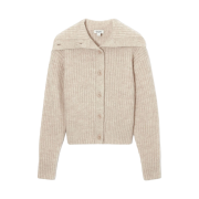 (W) COS Spread-Collar Wool Cardigan Cream