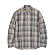 Auralee Super Light Wool Check Shirt Beige Blue Check - 24AW