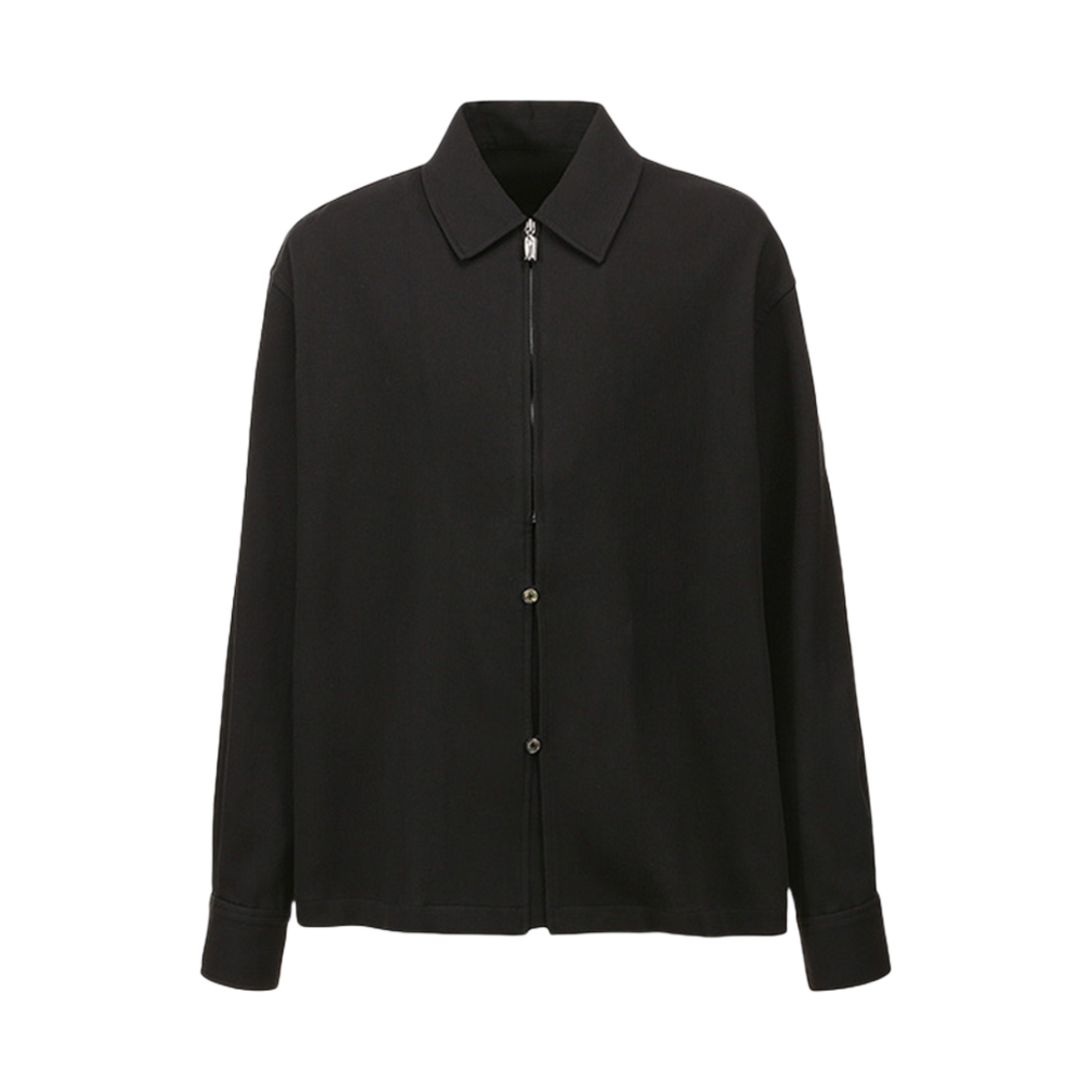 LH2511SH008EBK LE17SEPTEMBRE Zip And Button Front Shirt Black