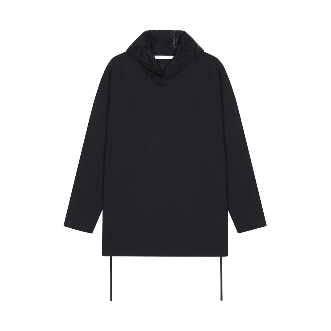 S25SS2003WT SEEN Lace Scarf Neck Long Sleeve Black