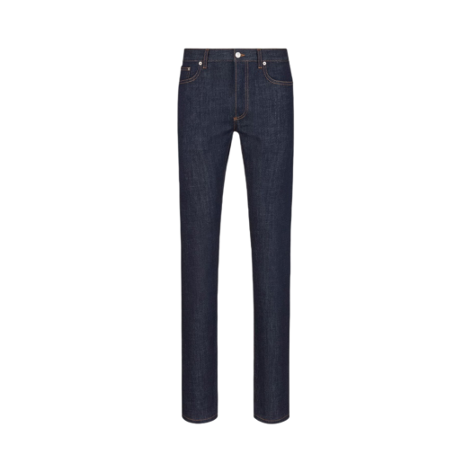 Dior Oblique Slim-Fit Jenas Blue Raw Cotton Denim