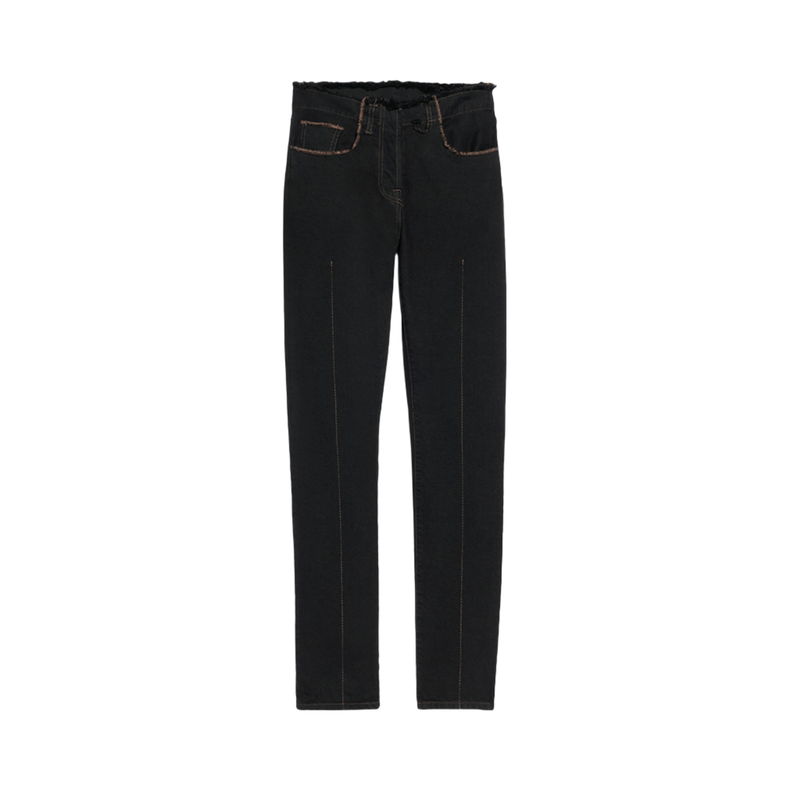 233DE030-1016-99B (W) Jacquemus Le De Nimes Linon Frayed Jeans Black Brown