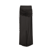 OJOS Layering Draped Maxi Skirt Charcoal