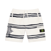 Supreme x Stone Island Warp Stripe Sweatshorts White - 20FW
