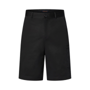 Louis Vuitton Flocked Cotton Cargo Shorts Black