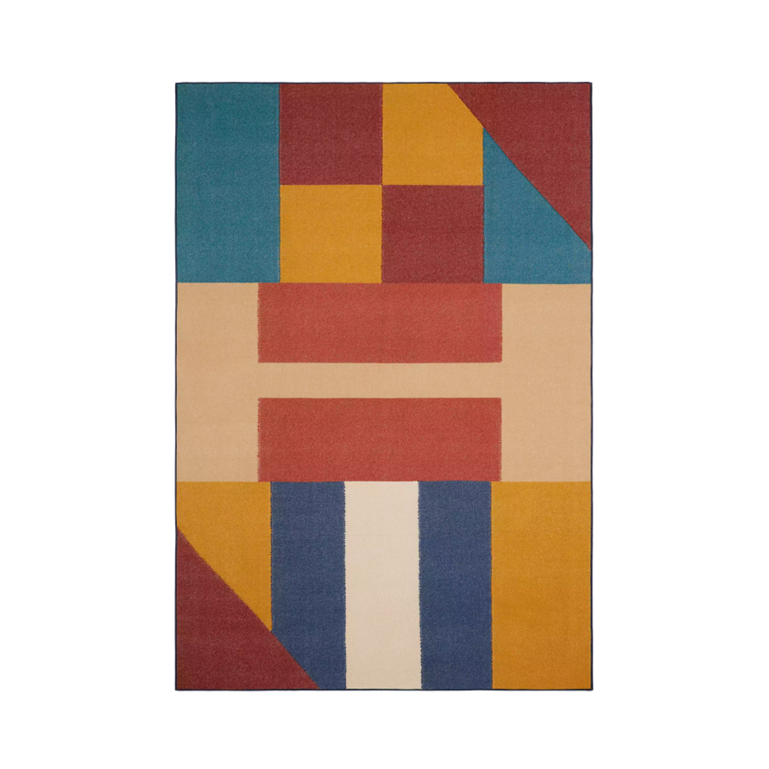 H103904M01 Hermes Casaqu'Echiquier Blanket Woven Cashmere & Ocre