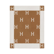 Hermes Avalon Throw Blanket Ecru Camel